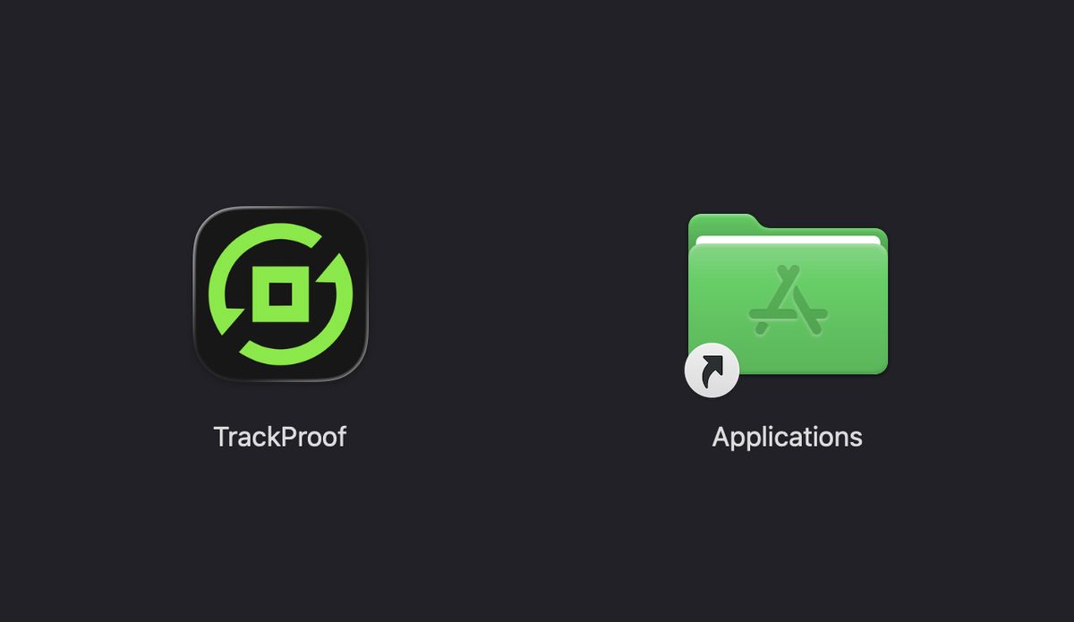 TrackProof V1 Beta installed locally on Apple Silicon macOS.